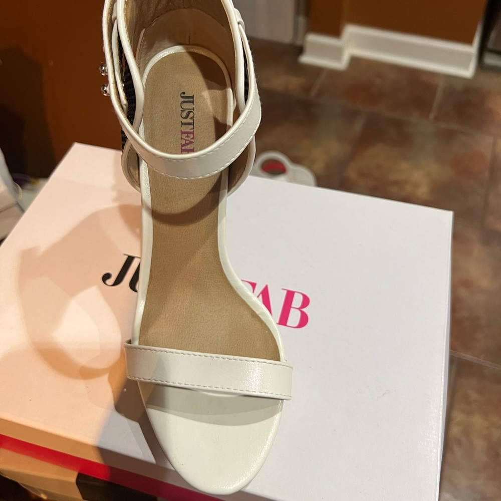 Black and white Lorel heels